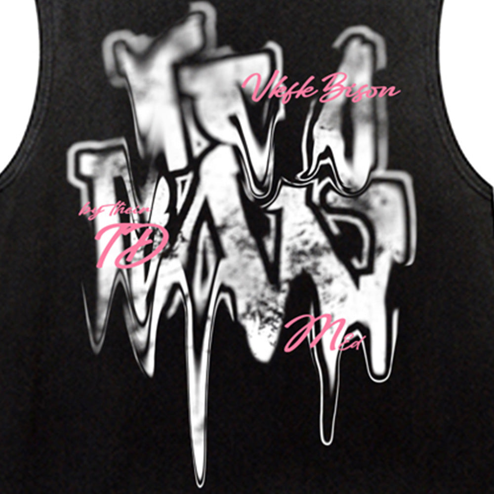 Tholoúra: Creative Letters Printed Sleeveless