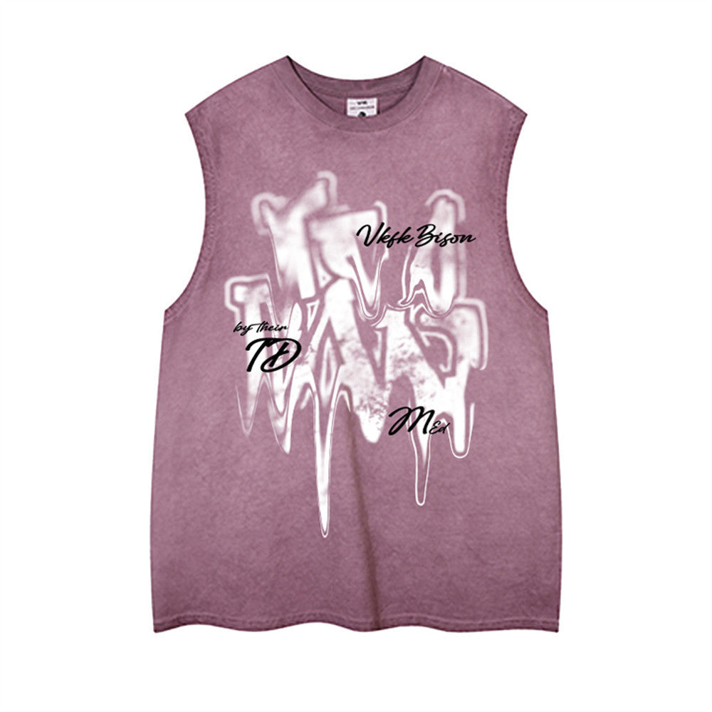 Tholoúra: Creative Letters Printed Sleeveless