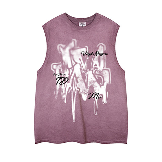 Tholoúra: Creative Letters Printed Sleeveless